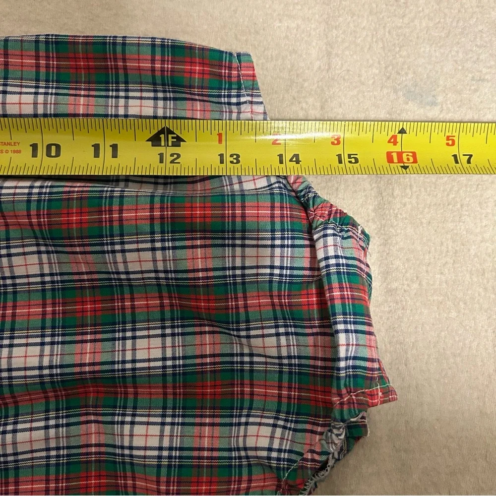 The BEAUFORT BONNET COMPANY RED CORDUROY ROMPER Prestonwood Plaid Set SIZE 0-6 M